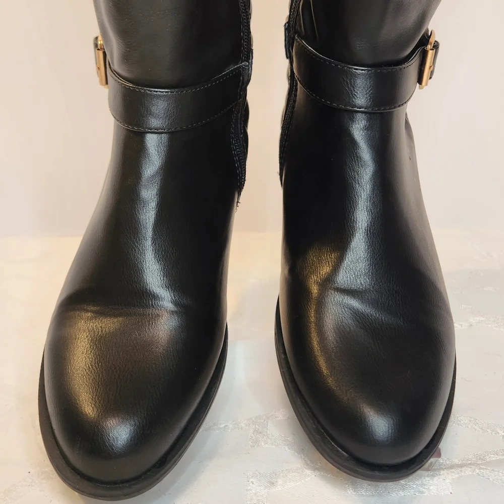 BAMBOO Quilted Black Over the Knee Boots Size 6